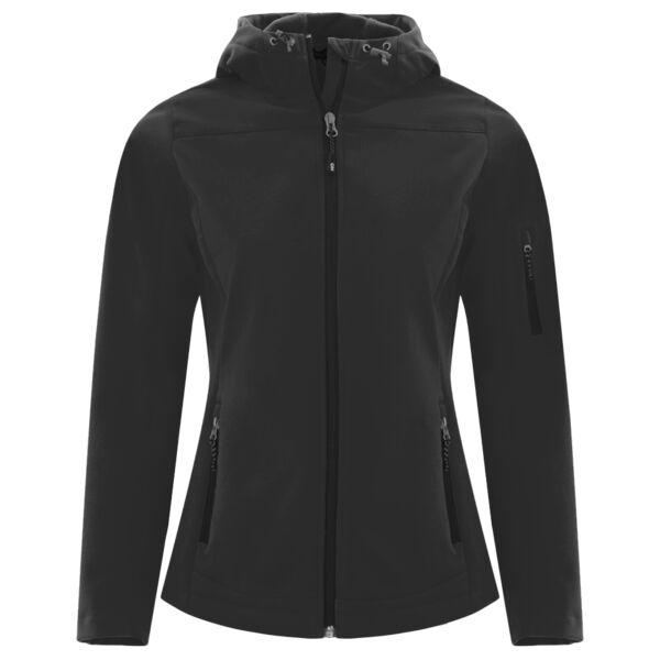 COAL HARBOUR® EVERYDAY HOODED WATER REPELLENT STRETCH SOFT SHELL LADIES' JACKET Thumbnail